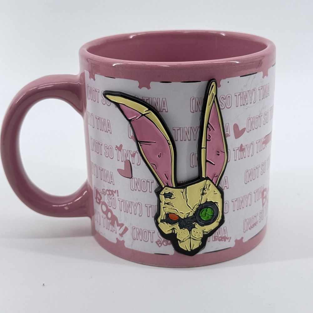 Numskull Borderlands Tiny Tina Mug 3D Bunny Ceramic Pink Graphic